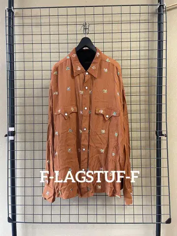 F-LAGSTUF-F 플래그스태프 자수 레이온 웨스턴 셔츠 XL
