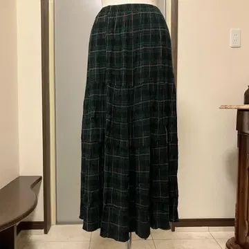 티어드 롱 스커트 체크