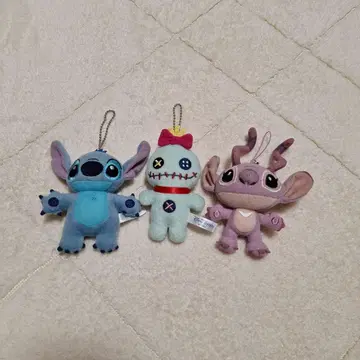 스티치, 스쿰프, 엔젤 봉제 인형 키링 3종 세트