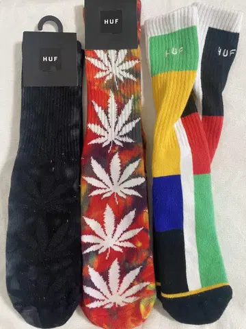 인기 있는 HUF의 롱 삭스 3켤레 세트 새상품 유니섹스, 24-26cm