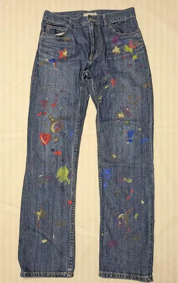 TSUMORI CHISATO 츠모리치사토 페인트 페인트 데님 팬츠