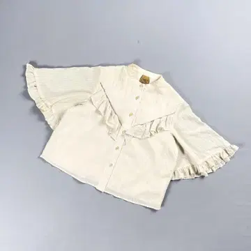 Tnewties 밴드 카라 프릴 블라우스 베이지 사이즈 XS*ED753