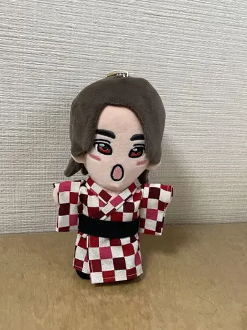 치비누이 의류 유카타(체크 패턴 빨간색)