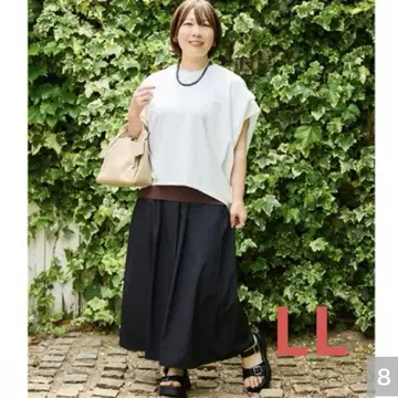 시마무라 오카다 유리 랩 와이드 팬츠 LL 블랙