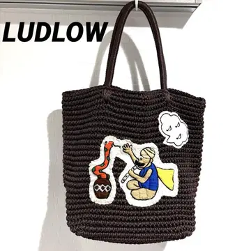 LUDLOW 라드로 코드 백 패치 자수 브라운 핸드백