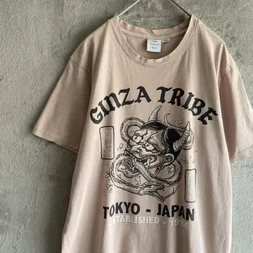 GINZA TRIBE 그래픽 티셔츠 일본풍 패턴 M