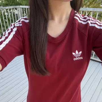 아디다스 버건디 반팔 미니 원피스 40