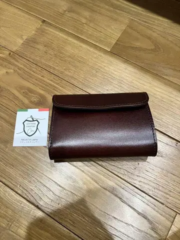 다크 브라운 가죽 3단 폴더형 지갑