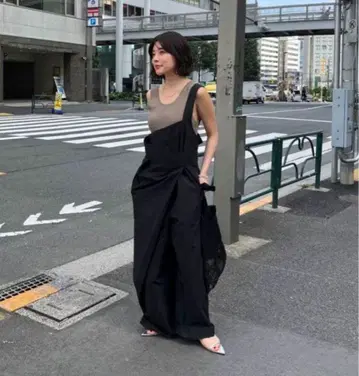 새상품 2024SS etre tokyo 원숄더 랩 와이드 팬츠
