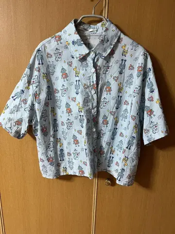 PEINDRE 로봇 패턴 반팔 셔츠