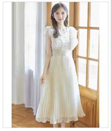 Tocco closet 허리 셔링 튤 프릴 플리츠 원피스