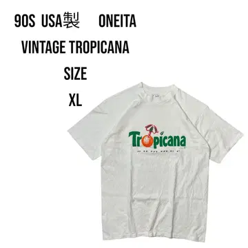 90s USA제 Oneita Tropicana 빈티지 티셔츠 XL 화이트