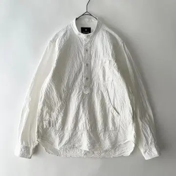 SNOW PEAK (iz) 일본제 립스탑 풀오버 셔츠 화이트 무지