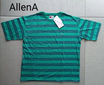 신상품 Allen A 미사용 티셔츠 택 포함 알렌 에이 보더 티 그린 L