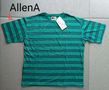 신상품 Allen A 미사용 티셔츠 택 포함 알렌 에이 보더 티 그린 L