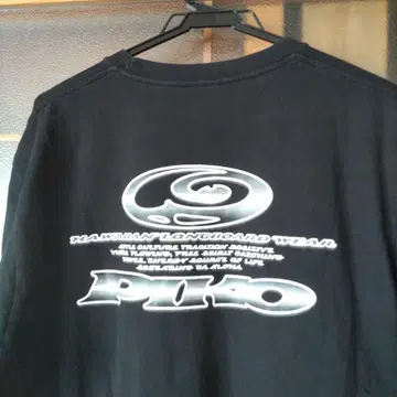 90s PIKO 블랙 싱글 스티치 빅 로고 티셔츠 올드 서핑