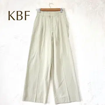 KBF 턱 와이드 팬츠 베이지 냉감 스트레이트 실루엣 린넨 혼방