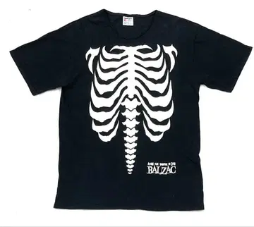 90s USA제 BALZAC 스컬 뼈 뼈 티셔츠 블랙 L 밴딩