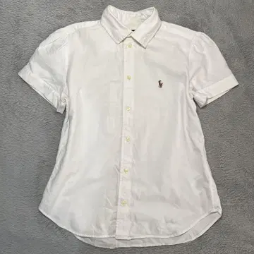 Polo Ralph Lauren 화이트 반팔 피케 셔츠 자수 로고 S