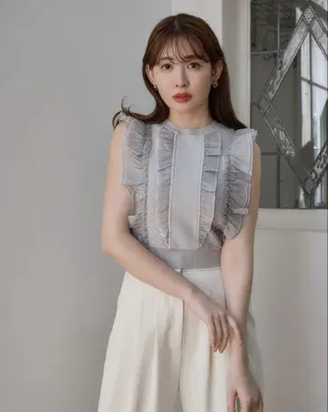 헤르립토 에어리 브러시 니트 톱