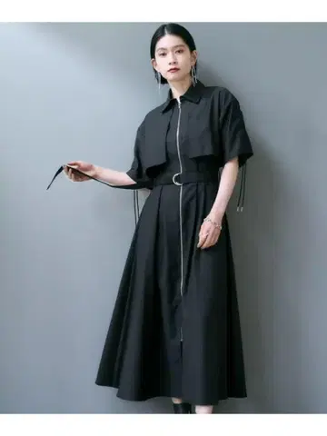 블랙 셔츠 원피스 반팔