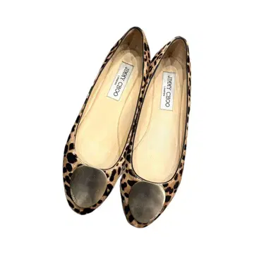 JIMMY CHOO 지미추 송치 레오파드 무늬 플랫 펌프스 36