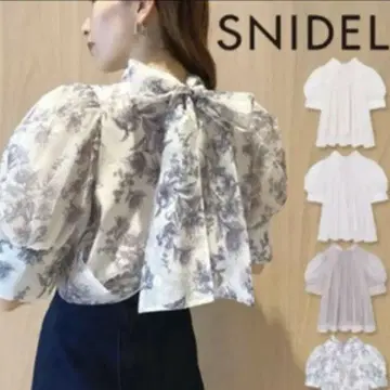 SNIDEL 22SS Sustainable 오간 시스루 블라우스