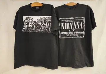 NIRVANA 아트 프린트 티셔츠 블랙