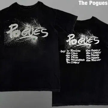 The Pogues 80s 빈티지 타락한 천사 투어 티셔츠 포그스
