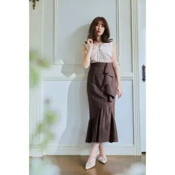 헤르립토 메리드린 린넨 러플 스커트