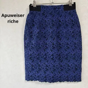 Aquweiser-riche 파란색 레이스 타이트 스커트