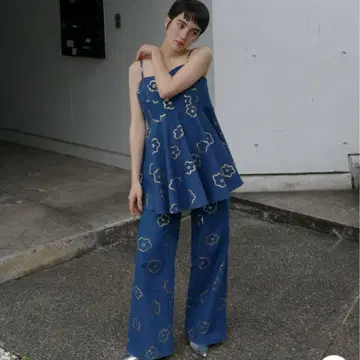 POPPY 플라워 데님 셋업 아사기뇨