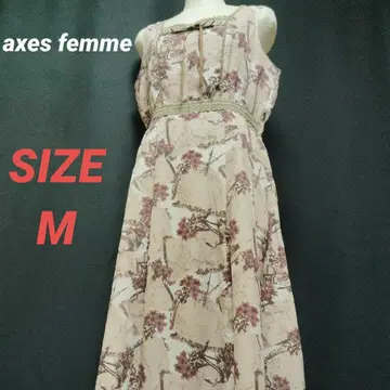 axes femme 엑시즈팜 올 패턴 원피스 플레어 슬리브리스 M
