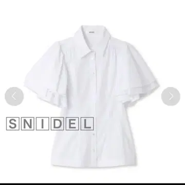 SNIDEL 더블 슬리브 블라우스 화이트 반팔 셔츠 프릴
