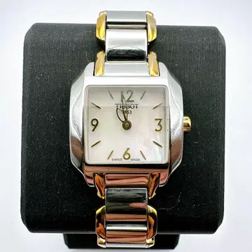 새상품급 작동품 티쏘 TISSOT 여성용 손목시계 쉘 다이얼 스퀘어