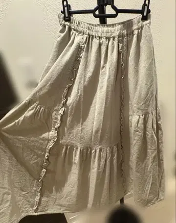 SamansaMos2 면 린넨 프릴 스커트