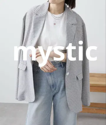 미스틱 시어 체크 자켓 새상품