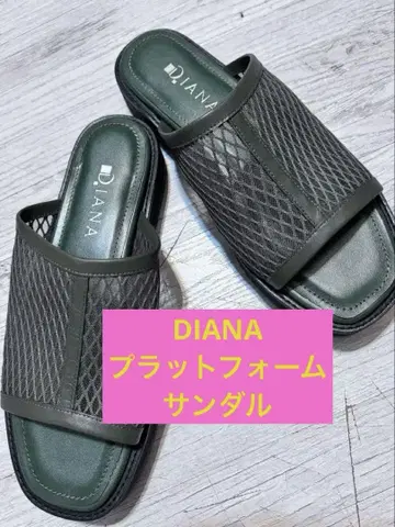 DIANA 플랫폼 다크 그린 메쉬 샌들