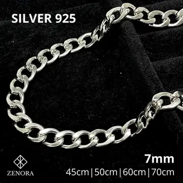 키헤이 체인 목걸이 45-70cm 7mm 실버 925 알레르기 대응
