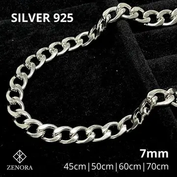 키헤이 체인 목걸이 45-70cm 7mm 실버 925 알레르기 대응