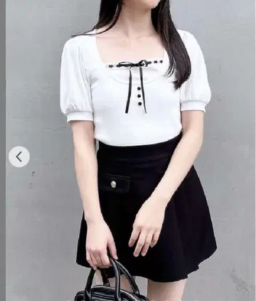 INGNI(잉그) 미사용 새상품 택 레이어드 스타일 리브 리본 상의