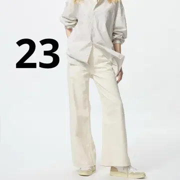 유니클로 드레이프 와이드 플레어 청바지 23