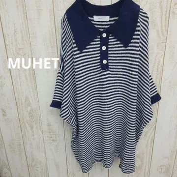 MUHET 오버 니트 피케 셔츠