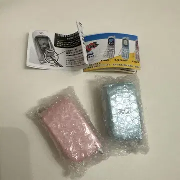 추억의 피처폰 마스코트 가챠 핑크 라이트 블루