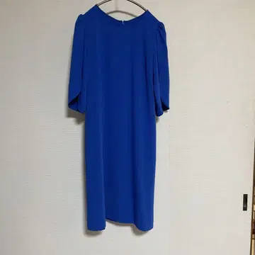 블루 7부 소매 원피스 9AR