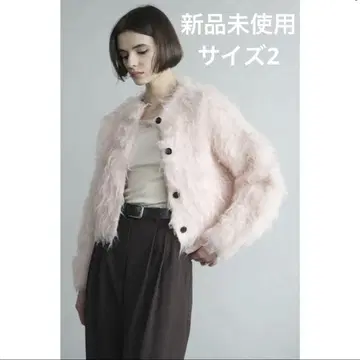 클레인 샤기 쇼트 니트 카디건