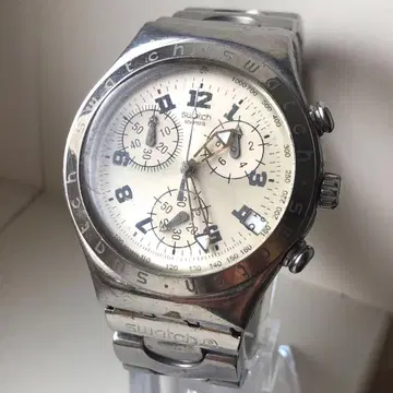 Swatch irony 아이러니 크로노그래프 손목시계 실버/화이트