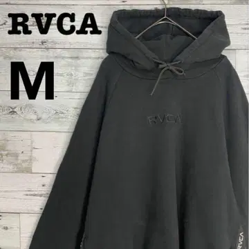RVCA 루카 센터 로고 자수 후드티 사이드 라인 M 사이즈