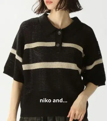 niko and.. 반팔 니트 LARGE 화이트 여성용