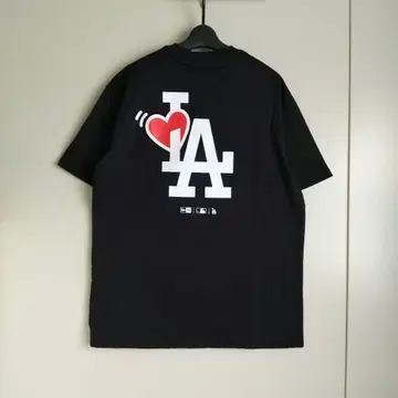 뉴에라 무라사키 스포츠 한정판 반팔 티셔츠 LA 블랙 L 새상품